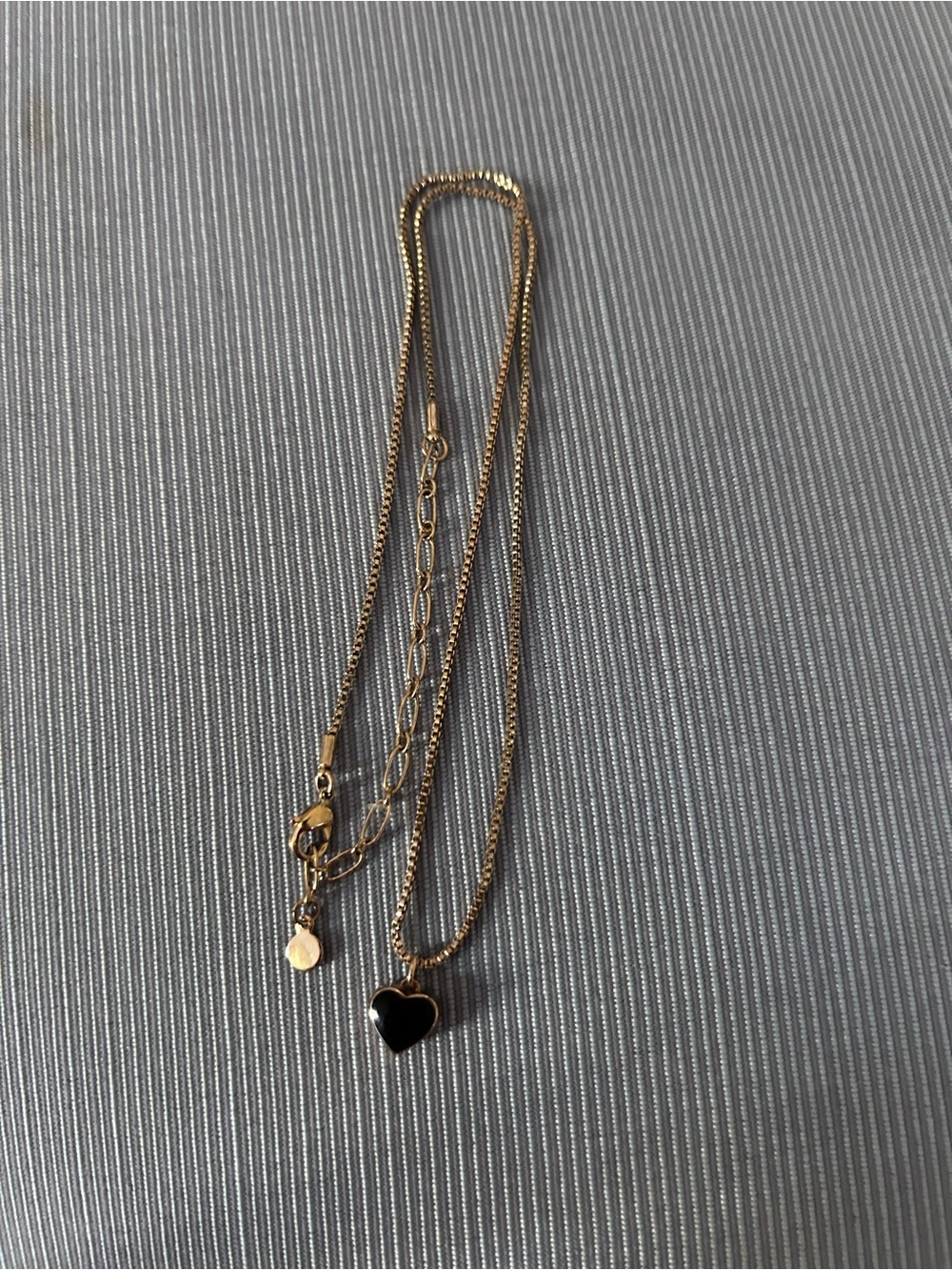 Madewell Gold-Tone Necklace with Black Heart Pendant
